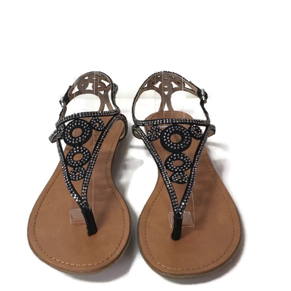 Zigi Soho black suede crystal sandals